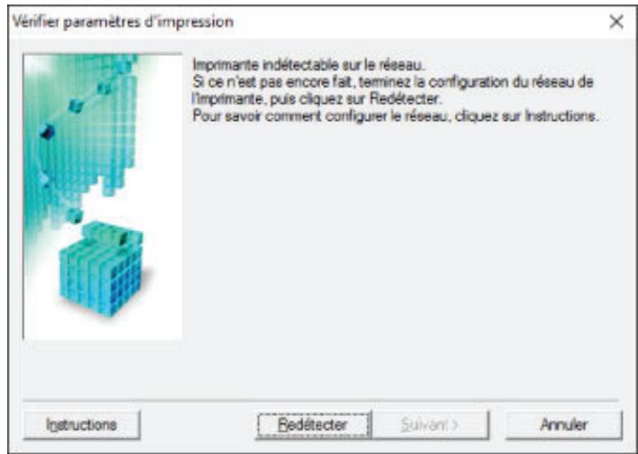 CANON PIXMA TS3350 - Impossible de détecter l'imprimante sur l'écran vérifier paramètres d'impression pendant de la configuration (windows) - 1
