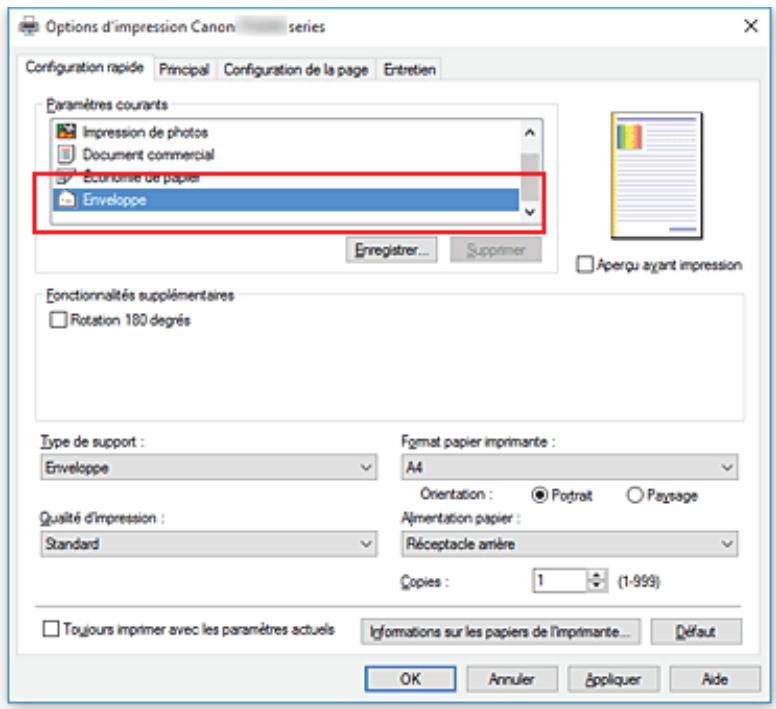 CANON PIXMA TS3350 - Configuration de l'impression des enveloppes - 1