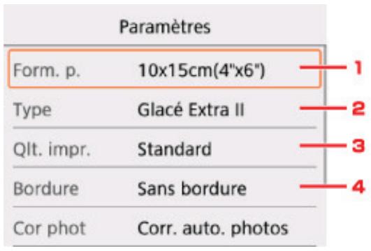 CANON PIXMA TS3350 - Éléments de paramètre - 1