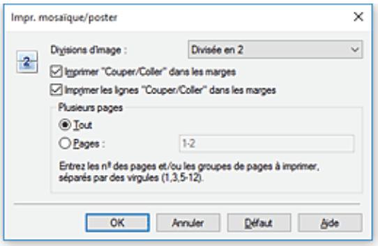 CANON PIXMA TS3350 - Configuration de l'impression mosaïque/poster - 2