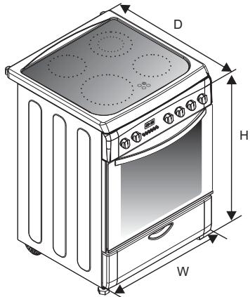 CANDY FCS201N - DIMENSIONS OF THE APPLIANCE - 1