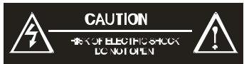 CAUTION #K OF ELECTRIC SHOCK DO NOT OPEN