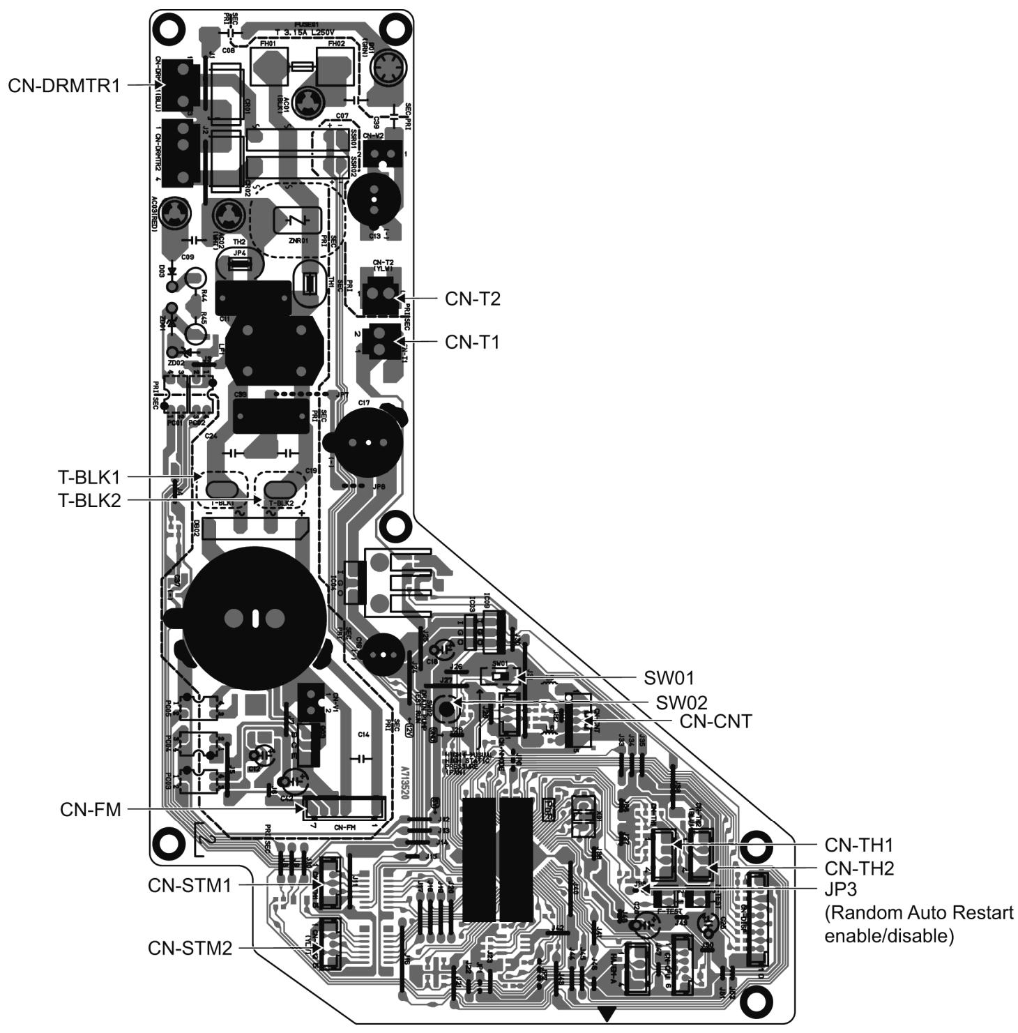PANASONIC AQUAREA HT MHF (WH-MHF09G3E5) - AQUAREA HT MHF (WH-MHF12G6E5) - Main Printed Circuit Board - 1