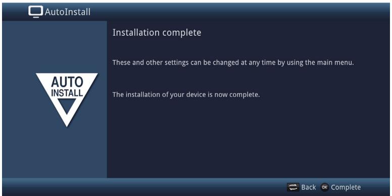 TECHNISAT DIGIT S3 HD - Exiting the installation wizard - 1