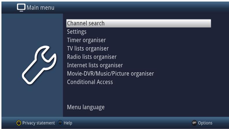 TECHNISAT DIGIT S3 HD - Calling up the main menu and navigating through the menus /functions - 1