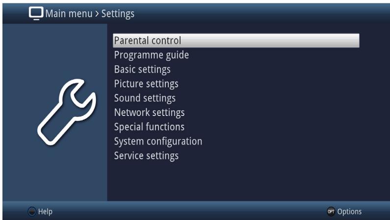 TECHNISAT DIGIT S3 HD - Calling up the main menu and navigating through the menus /functions - 3