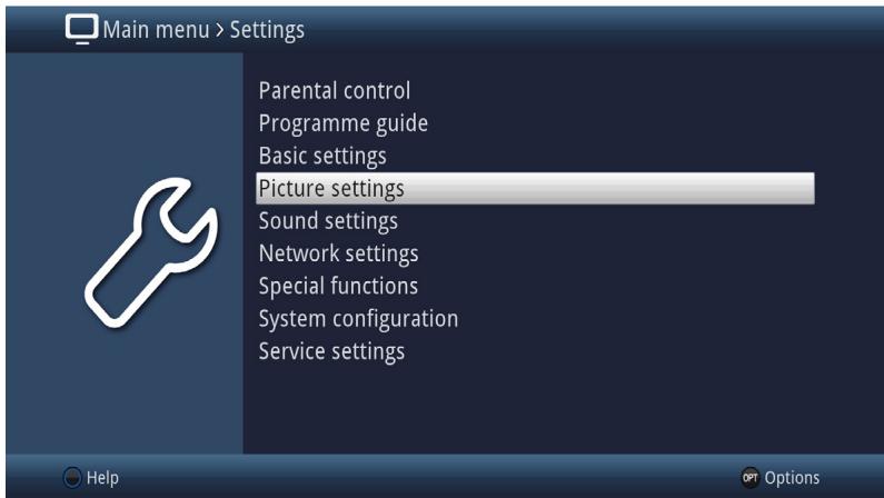 TECHNISAT DIGIT S3 HD - Calling up the main menu and navigating through the menus /functions - 4