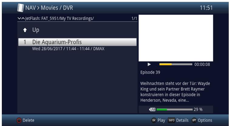 TECHNISAT DIGIT S3 HD - Calling up the DVR Navigator / Starting DVR playback - 1