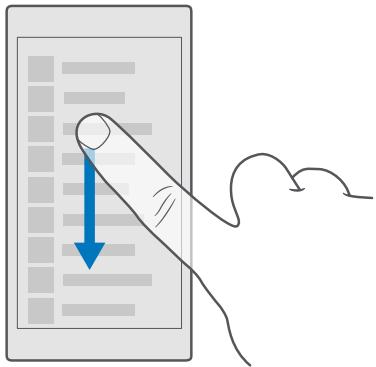 MICROSOFT LUMIA 930 - Faire défilier une longue liste ou un long menu - 1