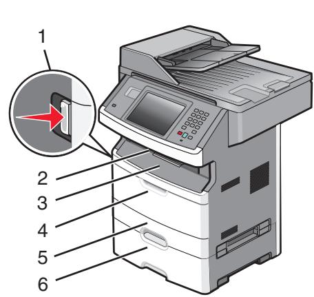LEXMARK MS415DN - Explication des messages de bourrage papier et identification des zones de bourrage - 1
