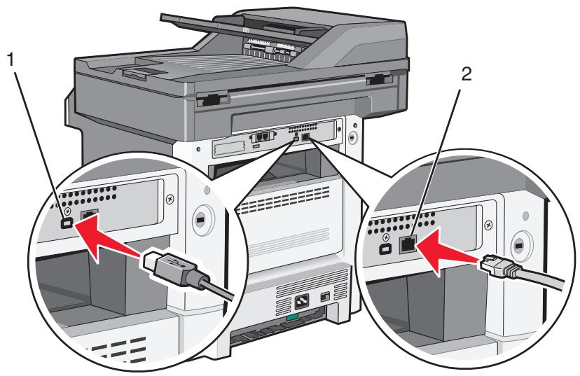LEXMARK X466 - Connexion des câbles - 1