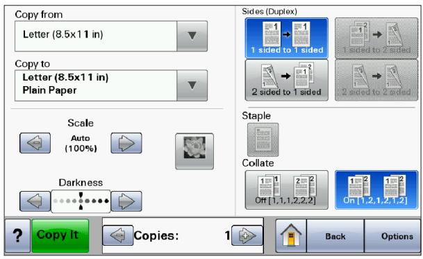LEXMARK X466 - Exemple d'écran tactile - 1