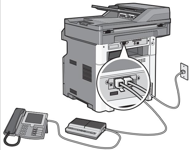 LEXMARK X466 - Connexion d'une imprimante et d'un téléphone ou d'un répondeur à la même ligne téléphonique - 4