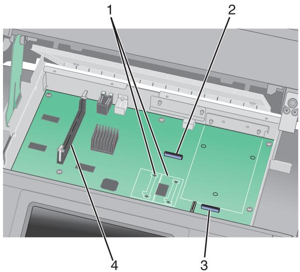 LEXMARK X466 - Accès à la carte logique pour l'installation des options internes - 4