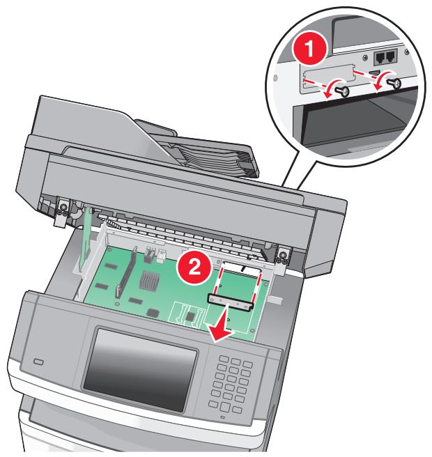LEXMARK X466 - Installation d'un port ISP (internal solutions port) - 9