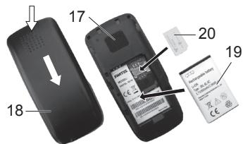 SWITEL M170 - Insérer la carte SIM et la pile ATTENTION! - 1