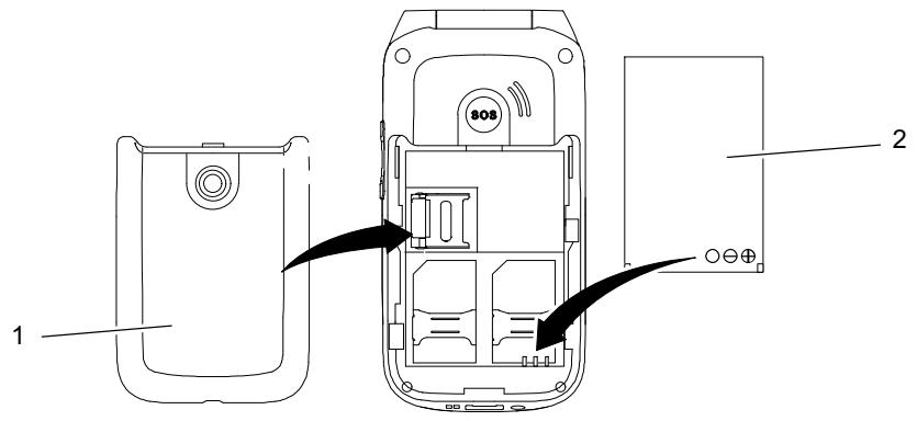 OLYMPIA BRIO  -  BRIO TOUCH - Inserting the Battery - 2