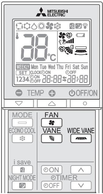 MITSUBISHI MXZ-3DM50VA - REGLAGE DE LA VITESSE DU VENTILATEUR ET DE LA DIRECTION DU FLUX D'AIR - 1