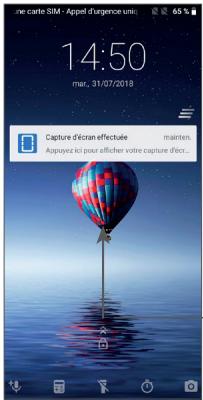 14:50 mar., 31/07/2018 Capture d'écran effectue mainten Appuyez ici pour afficher votre capture d'èc...
