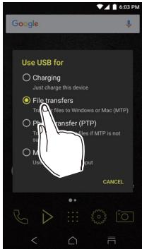 ONKYO GRANBEAT - Tap "File transfers". - 1