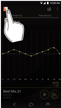 ONKYO GRANBEAT - Tap the icon at the top left of the screen to return to the play screen. - 2