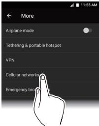 ONKYO GRANBEAT - Tap "Cellular networks". - 1