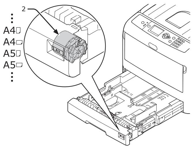 OKI MC780DFN - Réglez la numérotation du format de papier afin de la faire correspondre au format du papier chargé. - 1