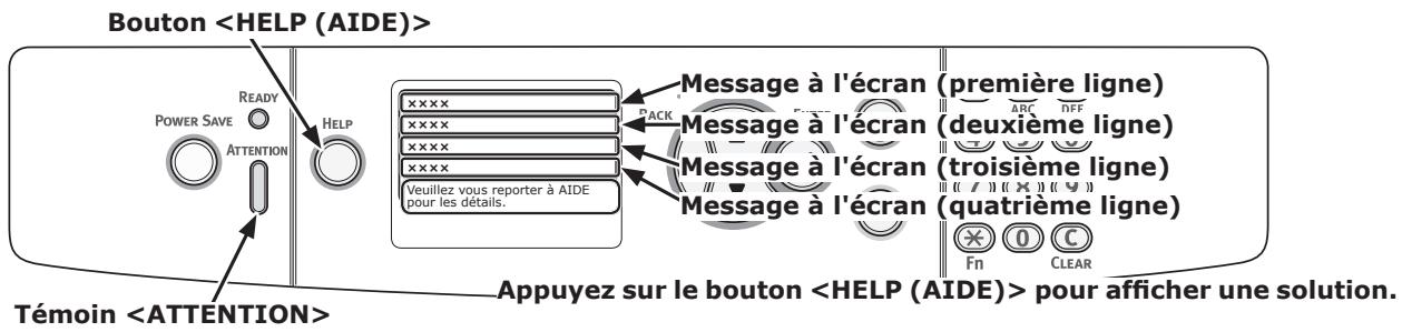 OKI ES6412DN - - Lorsqu'un message de remplacement de papier ou d'erreur de format de papier s'affiche - 1