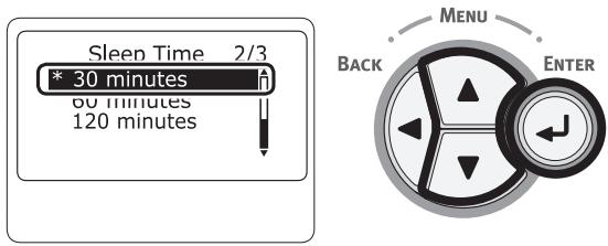 OKI ES6412DN - Appuyez sur le bouton de défilement ▼ ou ▲ pour spécifier la durée, puis appuyez sur la touche . - 1