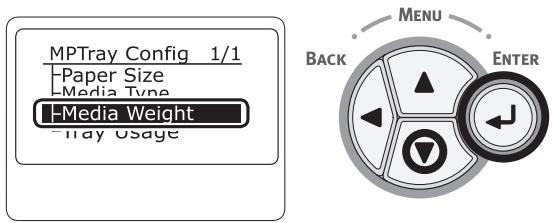 OKI ES6412DN - Appuyez sur le bouton  jusqu'à ce que [Configuration Bac MF (MPTray Config)] s'affiche. - 5