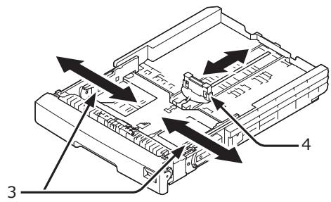 OKI C843DN - Faites glisser le guide papier (3) et la butée du papier (4) en fonction de la taille du papier à charger. - 1