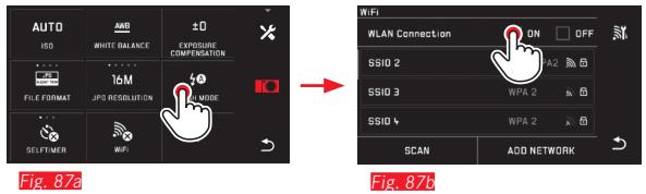 LEICA T SYSTEM - Activation de la fonction WIFI de l'appareil photo Fig.87a/b - 2