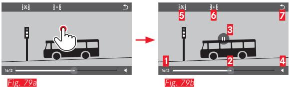 LEICA T SYSTEM - Sélection des iconées de commande video et audio Fig. 79a/b - 1