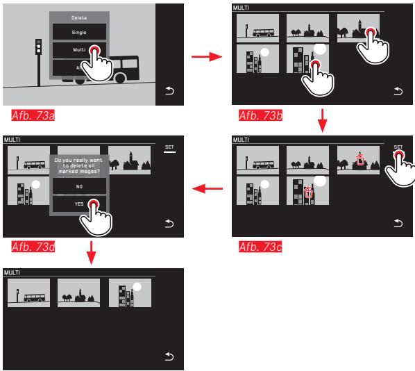 LEICA T SYSTEM - Meerdere opnamen verwijderen Afb. 73a-e - 1