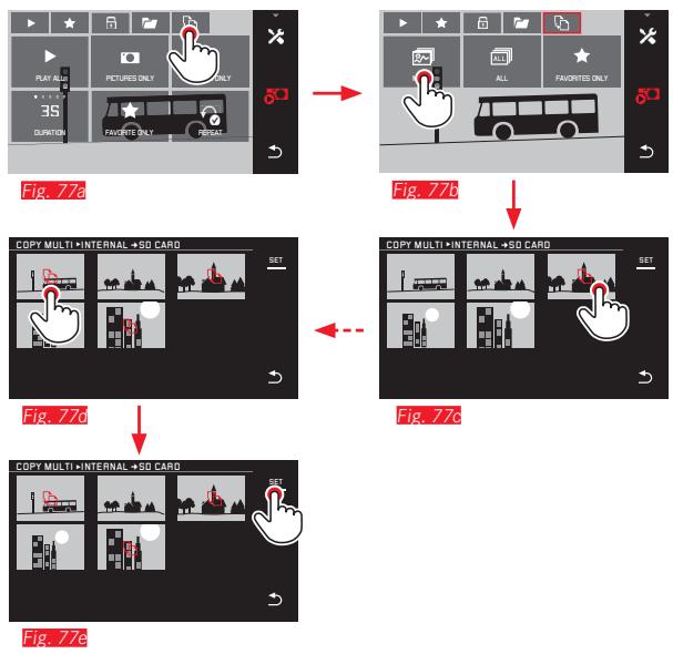 LEICA T SYSTEM - Copie de toutes les prises de vue/des prises de vue désignées comme favorites Fig.76a/b - 2