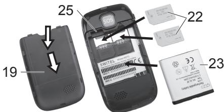 SWITEL M800-3G - Inserire schedulesIM, Micro-SD e batteria ricaricabile ATTENZIONE! - 1