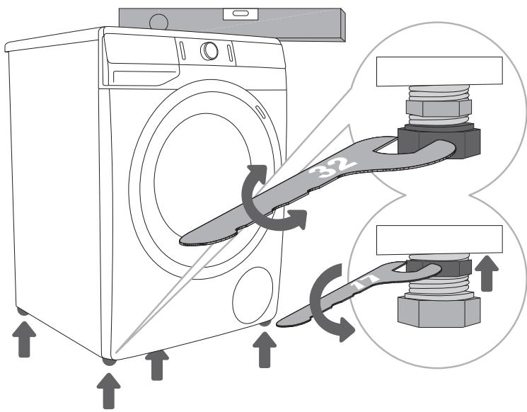 GORENJE WA946 - RéGLAGE DES PIEDS AJUSTABLES - 1