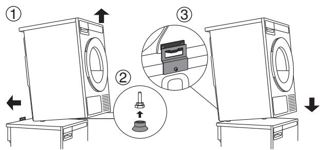 ASKO W6984S - Comment monter le sèche-linge sur le lave-linge (ASKO): - 7