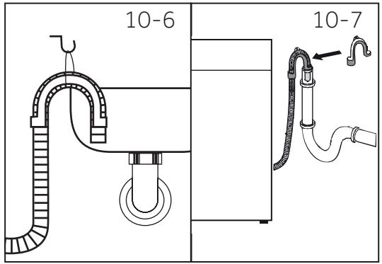 HAIER HW60-1411N - Tuyau de vidange au raccordement d'évacuation des eaux usées - 1