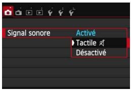 CANON EOS 250D - MENU annulation du signal sonore pendant les opérations tactiles - 1