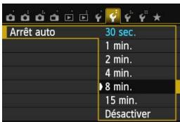 CANON EOS 250D - MENU réglage du temps d'extinction automatique - 1