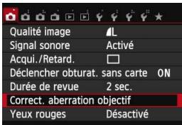 CANON EOS 250D - MENU correction du vignetage de l'objectif / de l'aberration chromatique - 1