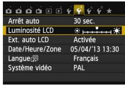 CANON EOS 250D - MENU réglage de la luminosité de l'écran LCD - 1