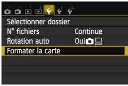 CANON EOS 250D - MENU formatage de la carte - 2
