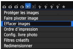 CANON EOS 250D - MENU sélection < > d'images à effacer par lot - 1