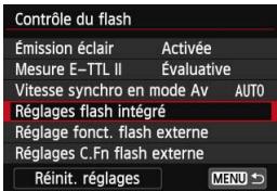 CANON EOS 250D - Régles flash intégré et réglage fonction flash externe - 1