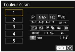CANON EOS 250D - MENU modification des couleurs de l'écran des réglages de prise de vue - 2