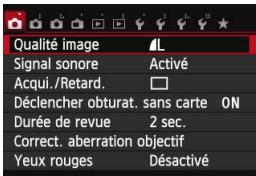 CANON EOS 250D - MENU réglage de la qualité d'enregistrement des images - 1