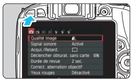 CANON EOS 250D - MENU réglage de la date, de l'heure et de la zone - 1