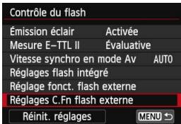 CANON EOS 250D - Réglage des fonctions personnalisées du flash speedlite externe - 1